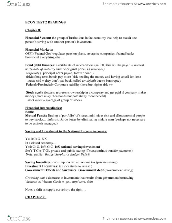 ECON 1BB3 Chapter Notes - Chapter 8-11: Bankrate thumbnail