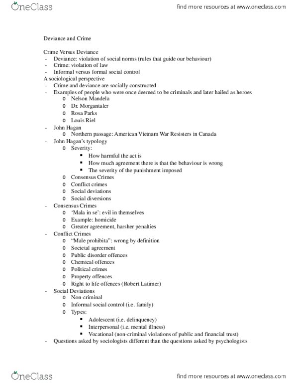 SOCIOL 1A06 Lecture Notes - Lecture 36: Homicide thumbnail