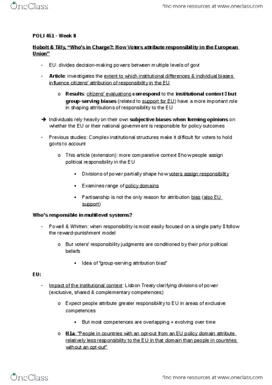 POLI 360 Chapter Notes - Chapter 8: Attribution Bias, Ingroups And Outgroups, Execution Unit thumbnail