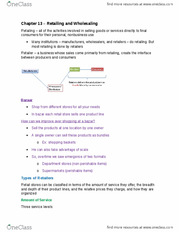 BUSI 2202U Lecture Notes - Lecture 13: Outlet Store, Chain Store, Whole Foods Market thumbnail