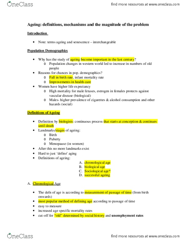 Health Sciences 3400A/B Lecture Notes - Lecture 3: Glutathione, Puberty, Fibroblast thumbnail