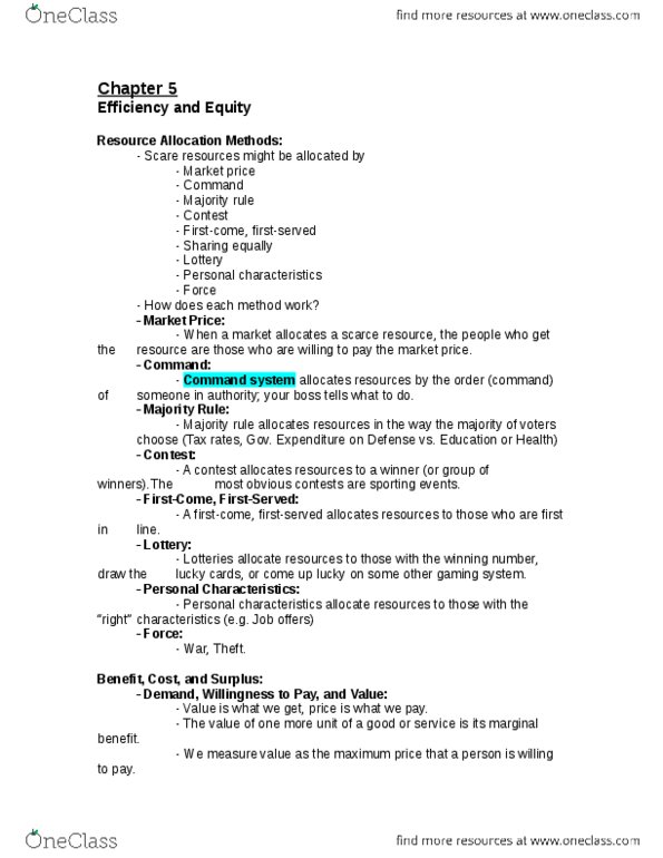 ECON 1000 Lecture Notes - Lecture 5: Demand Curve, Marginal Utility, Market Price thumbnail