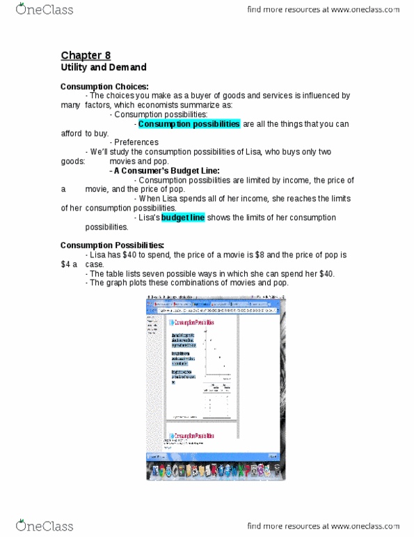 ECON 1000 Lecture Notes - Lecture 8: Marginal Utility thumbnail