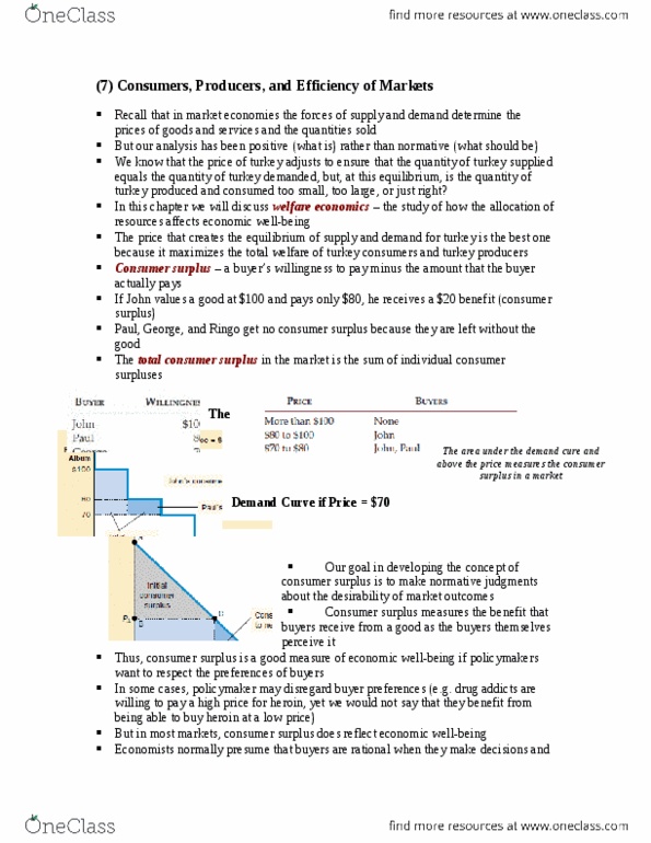 ECON 1B03 Chapter Notes - Chapter 7: Economic Surplus, Opportunity Cost, The The thumbnail