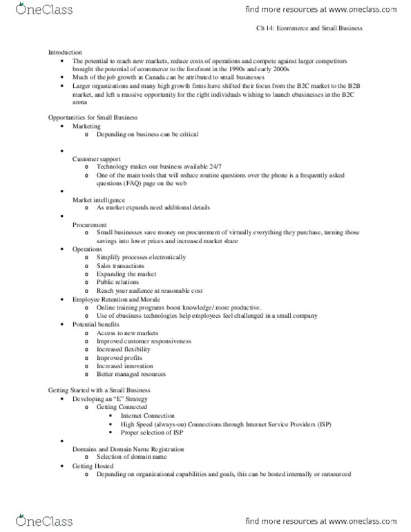 ITM 350 Chapter 14: ITM 350 Ch 14 Notes.docx thumbnail