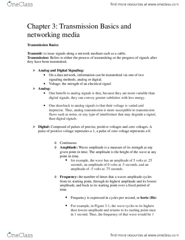 ITM 301 Chapter Notes - Chapter 3: Data-Rate Units, Rs-232, Serial Cable thumbnail