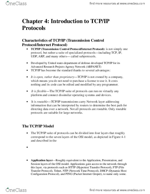 ITM 301 Chapter Notes - Chapter 4: Internet Assigned Numbers Authority, Zero-Configuration Networking, Terminal Emulator thumbnail