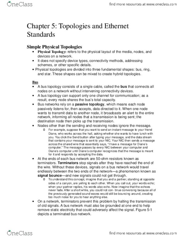 ITM 301 Chapter Notes - Chapter 5: Line Code, Carrier Ethernet, Propagation Delay thumbnail