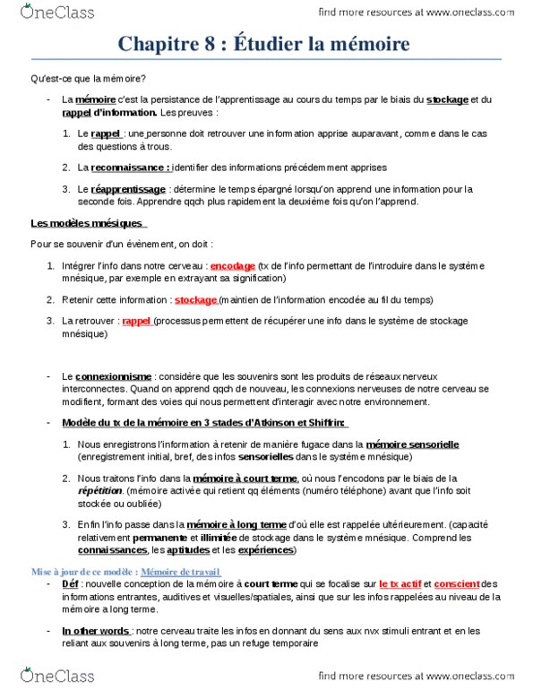 PSY 1501 Chapter Notes - Chapter 8: Propranolol, Voseo, Libration thumbnail