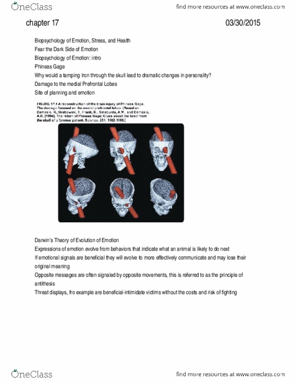 Psychology 2220A/B Chapter Notes - Chapter 17: Stressor thumbnail