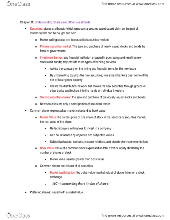 MGTA02H3 Chapter Notes - Chapter 11: Dow Jones Industrial Average thumbnail