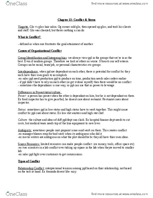 Management and Organizational Studies 2181A/B Chapter Notes - Chapter 13: Flextime, Reaction Formation, Absenteeism thumbnail