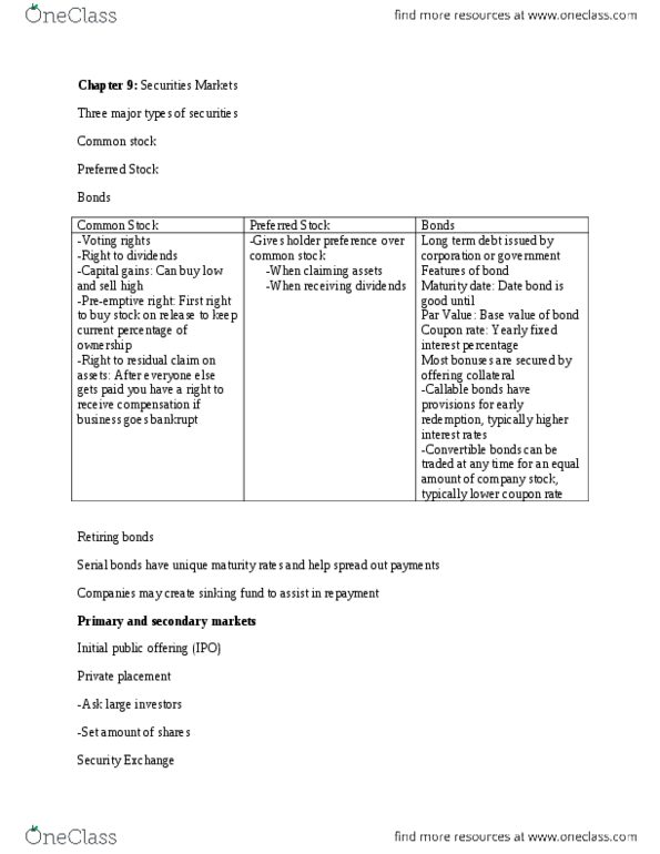 MGMT 1P93 Lecture Notes - Lecture 9: Sinking Fund, Private Placement, Value Investing thumbnail