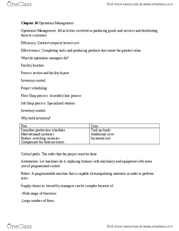 MGMT 1P93 Lecture Notes - Lecture 16: Outsourcing, Iso 9000, Quality Costs thumbnail