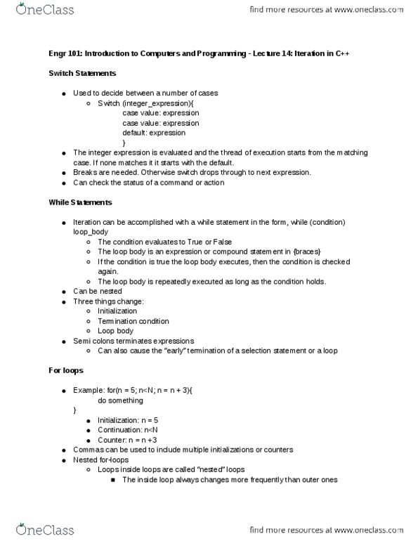 ENGR 101 Lecture 14: Iteration in C++ thumbnail