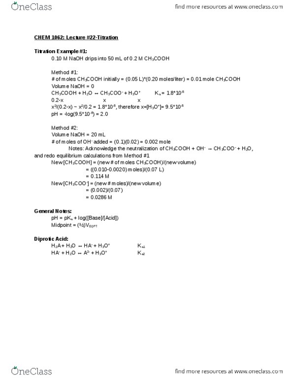 CHEM 1062 Lecture Notes - Lecture 22: Sodium Hydroxide thumbnail