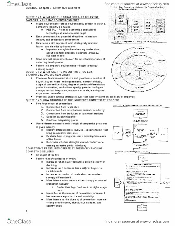 BUS 800 Chapter Notes - Chapter 3: Competitor Analysis, Experience Curve Effects, Switching Barriers thumbnail