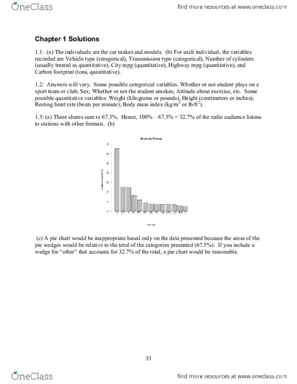 Statistical Sciences 1024A/B Chapter Notes - Chapter 1: United States Medical Licensing Examination, 5,6,7,8, Pie Chart thumbnail