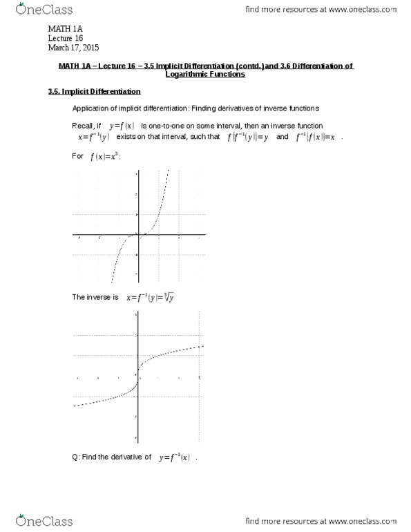 MATH 1A Lecture Notes - Lecture 16: Power Rule, Pythagorean Theorem, Hypotenuse thumbnail