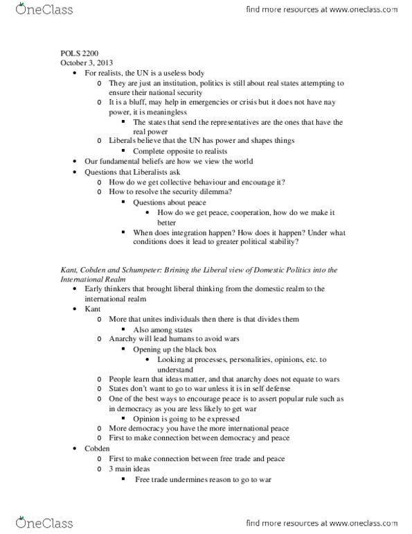 POLS 2200 Lecture Notes - Lecture 6: Joseph Schumpeter thumbnail