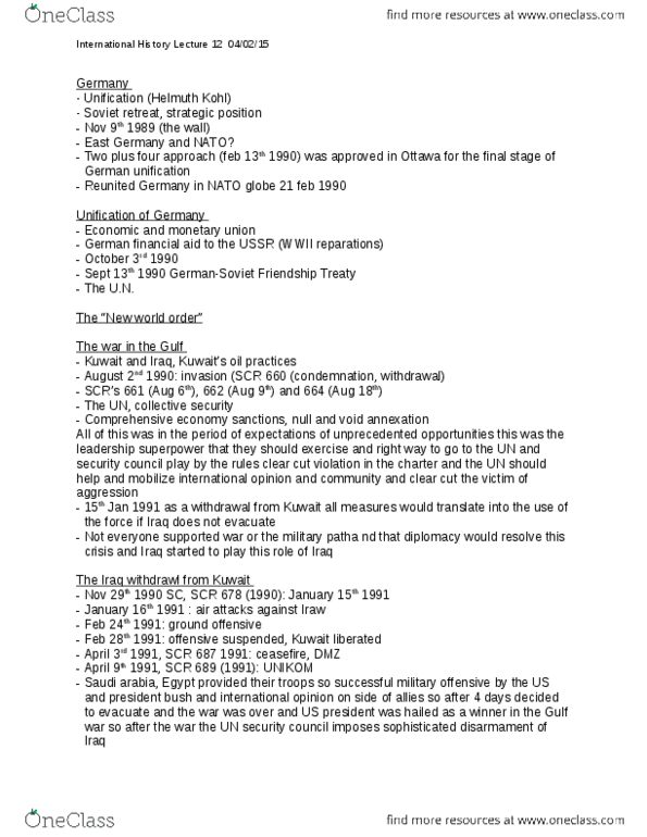 HIST 3902 Lecture Notes - Lecture 12: International Criminal Tribunal For The Former Yugoslavia, Flag Of Russia, United Nations Protection Force thumbnail