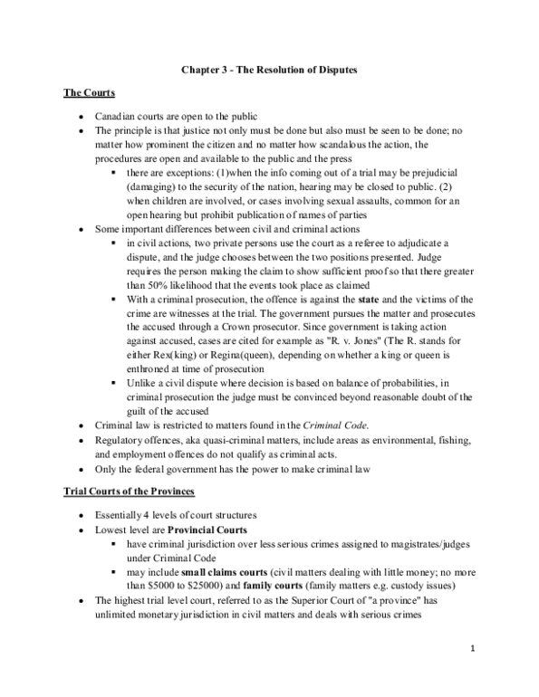 Management and Organizational Studies 2275A/B Chapter 3: Chapter 3 - The Resolution of Disputes.docx thumbnail