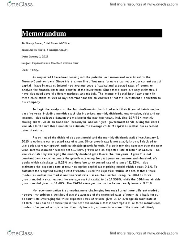 ECON 2100 Lecture Notes - Lecture 1: Capital Asset Pricing Model, Capital Asset, Weighted Arithmetic Mean thumbnail