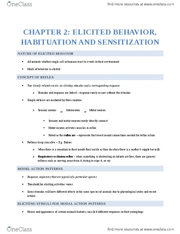 PSYC 2330 Chapter Notes - Chapter 2: Drug Tolerance, Interneuron, Reflex Arc thumbnail