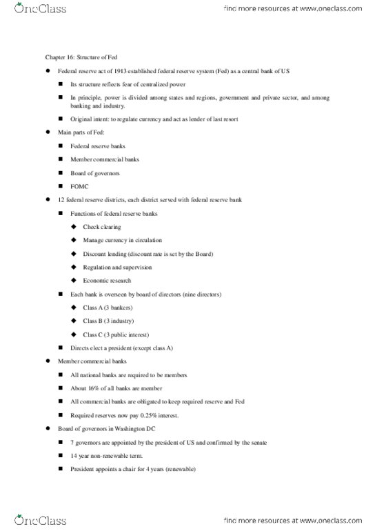 ECONOM 3229 Lecture 16: Econ 3229 Money and Banking Chapter 16.docx thumbnail