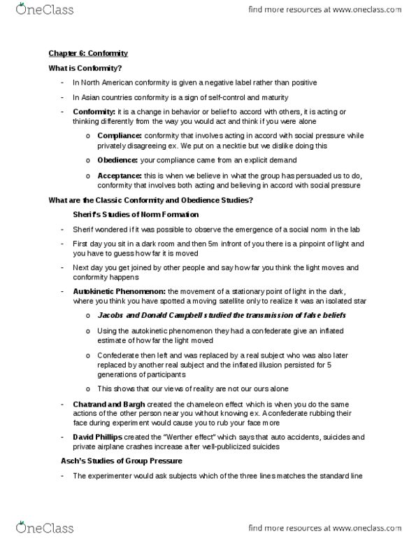 PSYC 1002 Chapter Notes - Chapter 6: Necktie, Stationary Point, Chameleon thumbnail