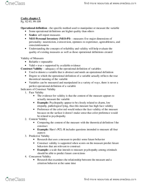 PSYC 217 Chapter Notes - Chapter 5: Extraversion And Introversion, Agreeableness thumbnail