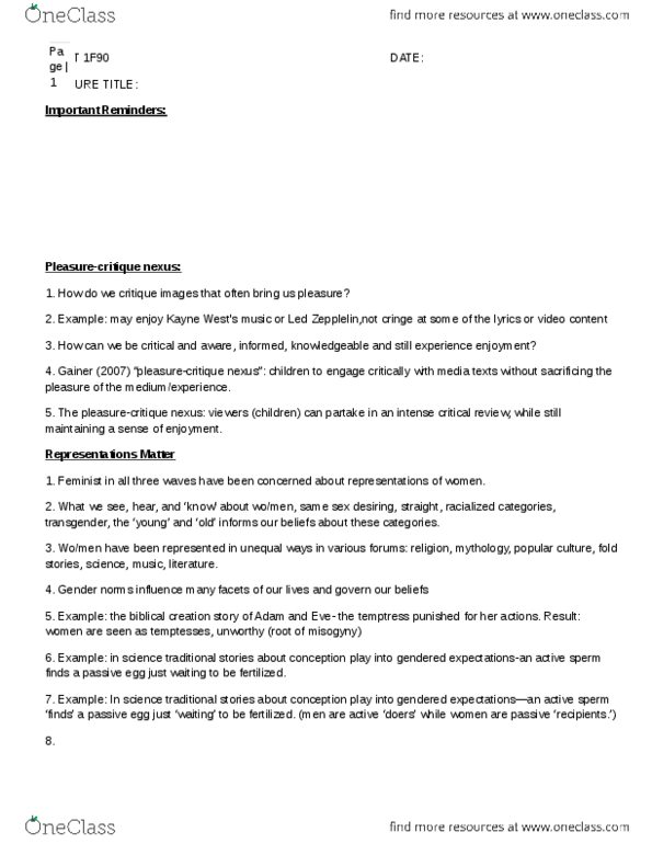 WGST 1F90 Lecture Notes - Lecture 1: Genesis Creation Narrative, Wgst, Institute For Operations Research And The Management Sciences thumbnail