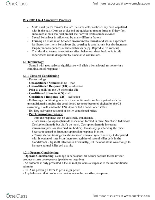 PSYC 205 Chapter Notes - Chapter 4: Immunosuppression, Devaluation, Cyclic Adenosine Monophosphate thumbnail