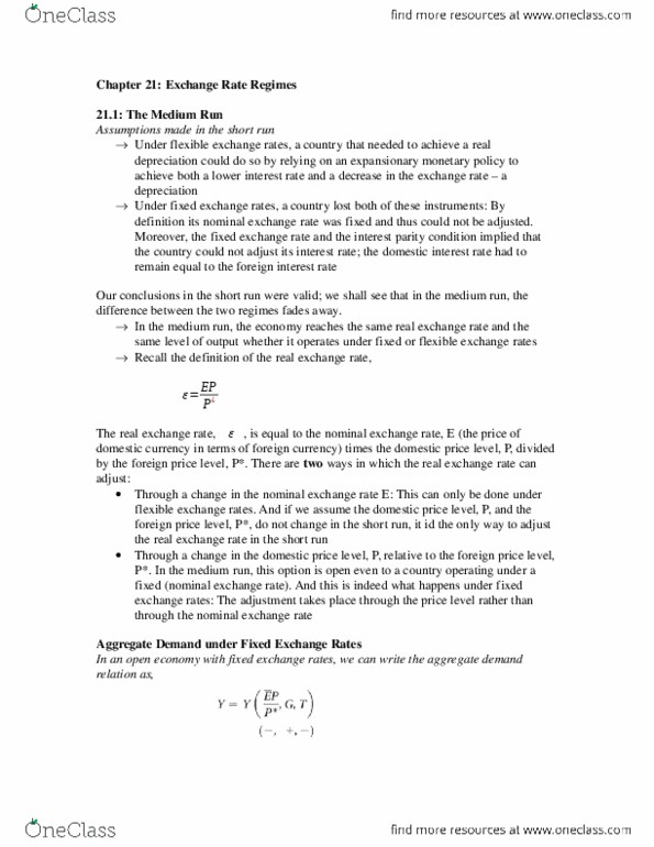 ECON 2410 Chapter Notes - Chapter 21: Devaluation thumbnail
