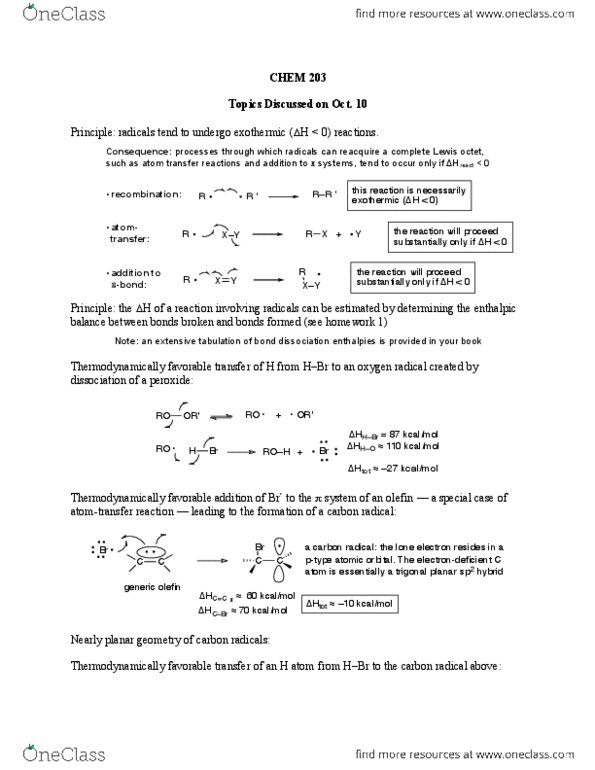 CHEM 203 Lecture Notes - Lecture 17: Trigonal Planar Molecular Geometry, Atomic Orbital, Enthalpy thumbnail