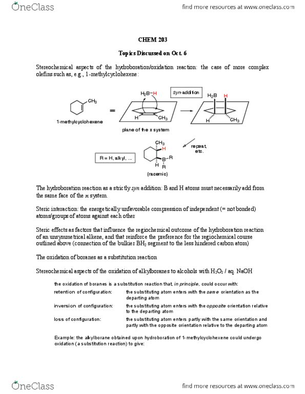 CHEM 203 Lecture Notes - Lecture 15: Syn And Anti Addition, Peroxide, Racemic Mixture thumbnail
