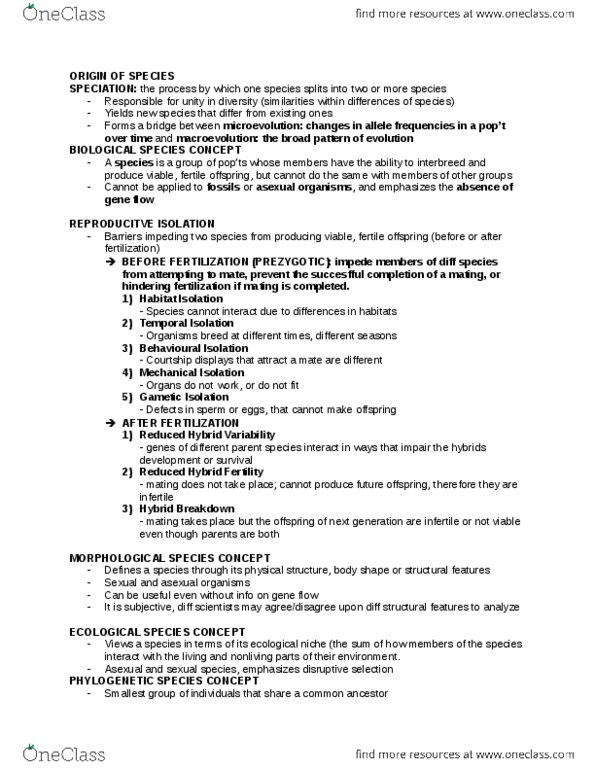 BIO152H5 Chapter Notes - Chapter 24: Ecological Niche, Allele Frequency, Gene Flow thumbnail