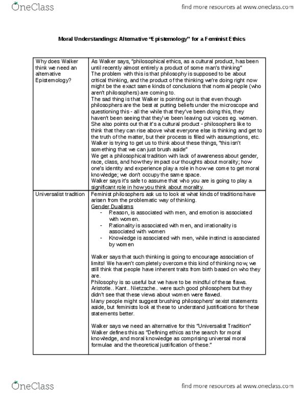 PHILOS 2YY3 Lecture Notes - Lecture 13: Moral Agency, Universalizability, Dualism thumbnail