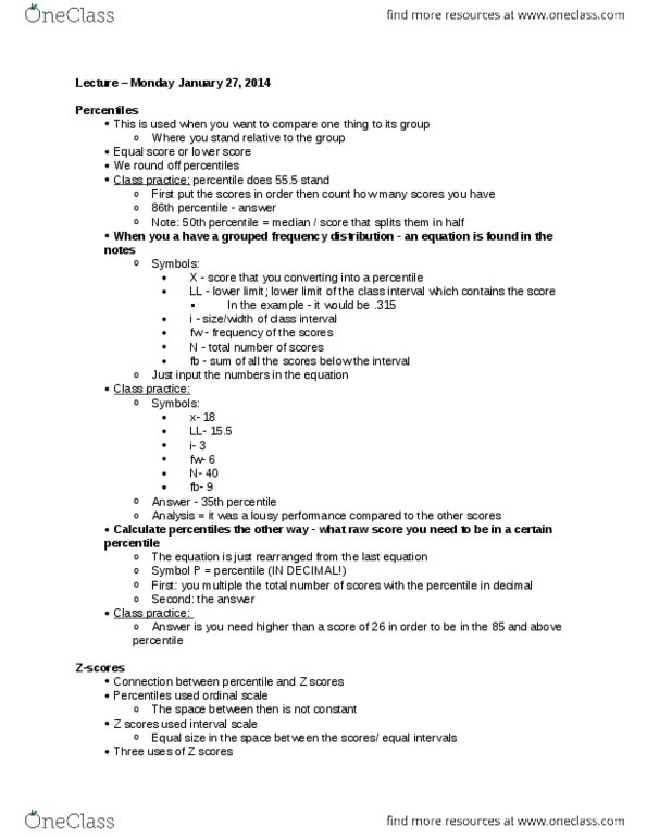 KINE 2031 Lecture Notes - Lecture 6: Frequency Distribution, Level Of Measurement, Standard Deviation thumbnail