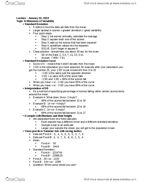 KINE 2031 Lecture Notes - Lecture 5: Standard Deviation, Data Set, Names For United States Citizens thumbnail