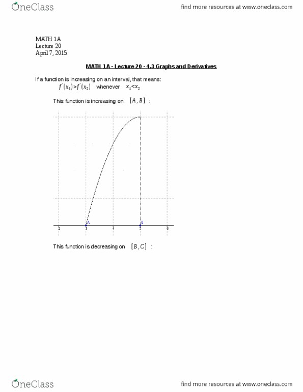 MATH 1A Lecture Notes - Lecture 20: If And Only If, Farad, Maxima And Minima thumbnail