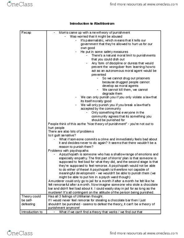 PHILOS 2G03 Lecture Notes - Lecture 16: Moral Agency, Psychopathy thumbnail