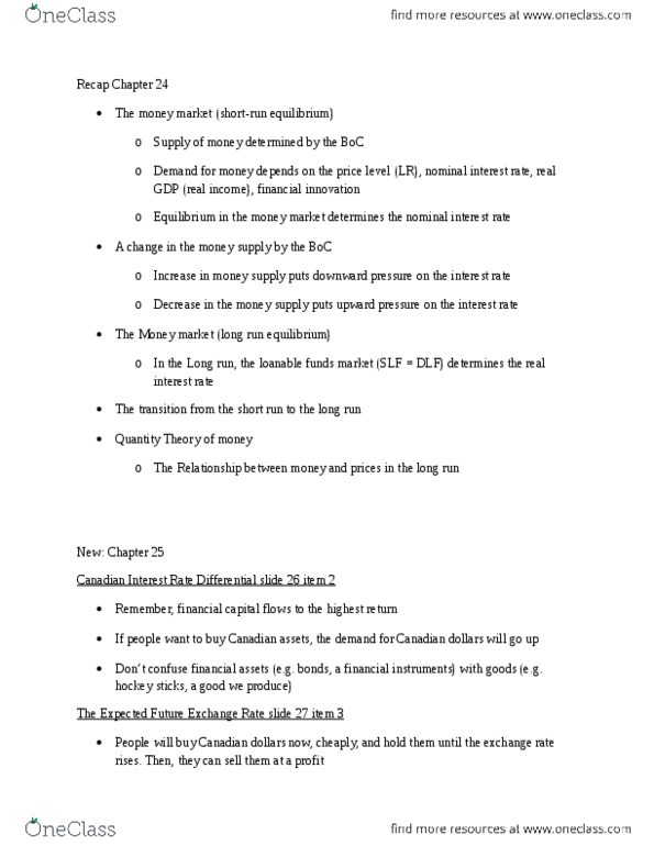 ECON102 Lecture Notes - Lecture 33: Nominal Interest Rate, Real Interest Rate, Clip Show thumbnail
