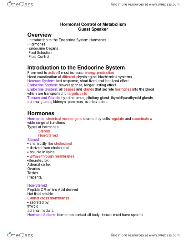 KINE 1050 Lecture Notes - Lecture 1: Hyperglycemia, Catecholamine, Blood Sugar thumbnail