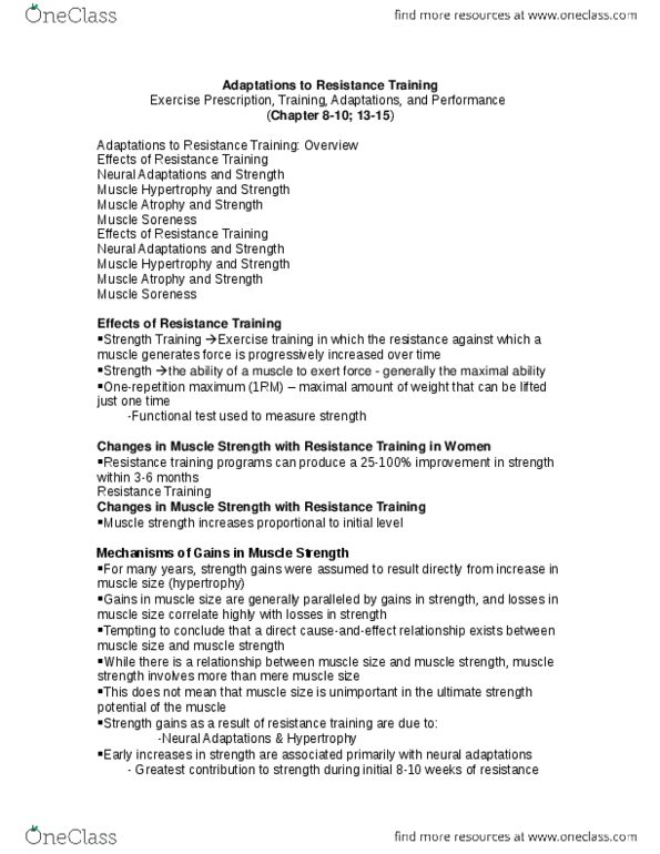 KINE 1050 Lecture Notes - Lecture 1: Sarcomere, Muscle Hypertrophy, Delayed Onset Muscle Soreness thumbnail