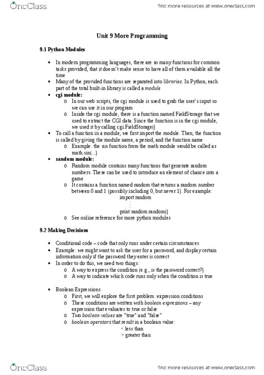 CMPT 165 Chapter Notes - Chapter 9: Passwd thumbnail