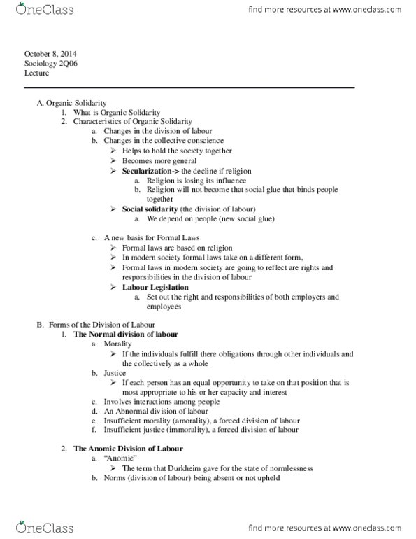 SOCIOL 2S06 Lecture Notes - Lecture 7: Totem thumbnail