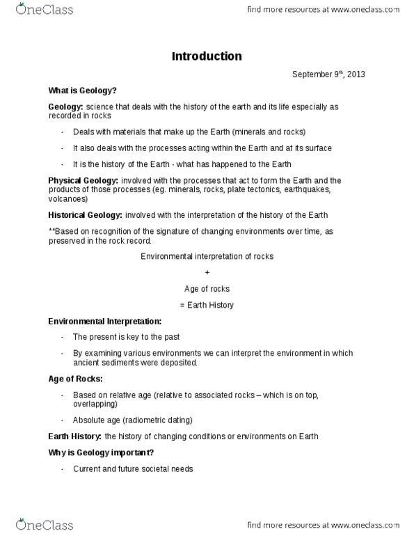 ERSC 1F90 Lecture Notes - Lecture 1: Biosorption, Potash, Hydrothermal Vent thumbnail