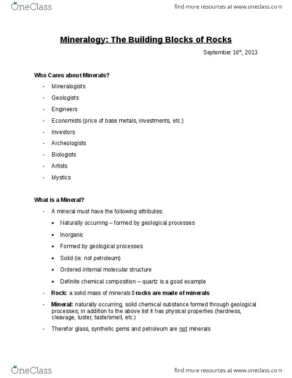 ERSC 1F90 Lecture Notes - Lecture 2: Potash, Porcelain Tile, Malachite thumbnail