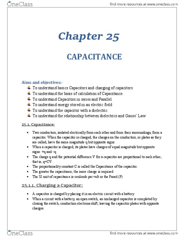 PH 122 Chapter 25: Capacitance thumbnail